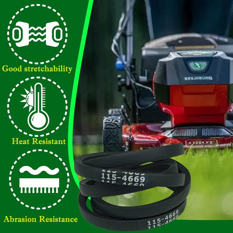 IKSI 115-4669 حزام بديل 0.38" عرض × 32.75" طول 265-354 متوافق مع تورو 20332، 20333، 20334 و20338، 22" ذاتية الدفع 20337، 20353، 20372، 20373، 20374 جزازات العشب (2 قطع) - Image 3
